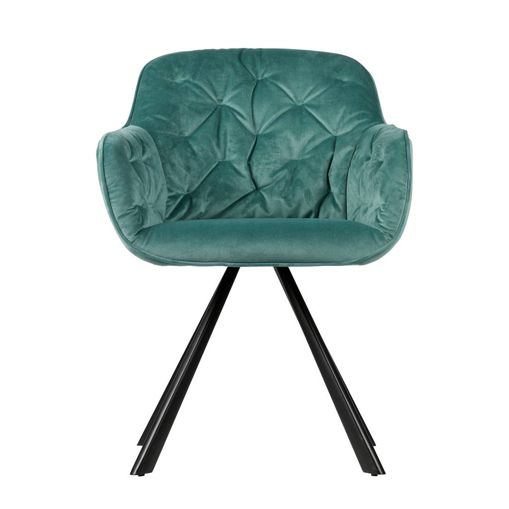 WOOOD Exclusive eetkamerstoel Elaine velours, Ocean