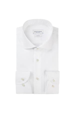 slim fit strijkvrij overhemd wit twill