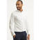 Profuomo slim fit strijkvrij overhemd met dubbele manchet wit twill two-ply