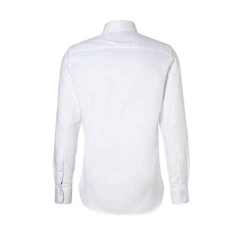 Profuomo slim fit strijkvrij overhemd wit twill two-ply