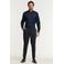 Profuomo slim fit strijkvrij overhemd donkerblauw twill