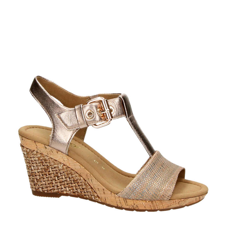 Gabor metallic leren espadrilles met reptielenprint wehkamp