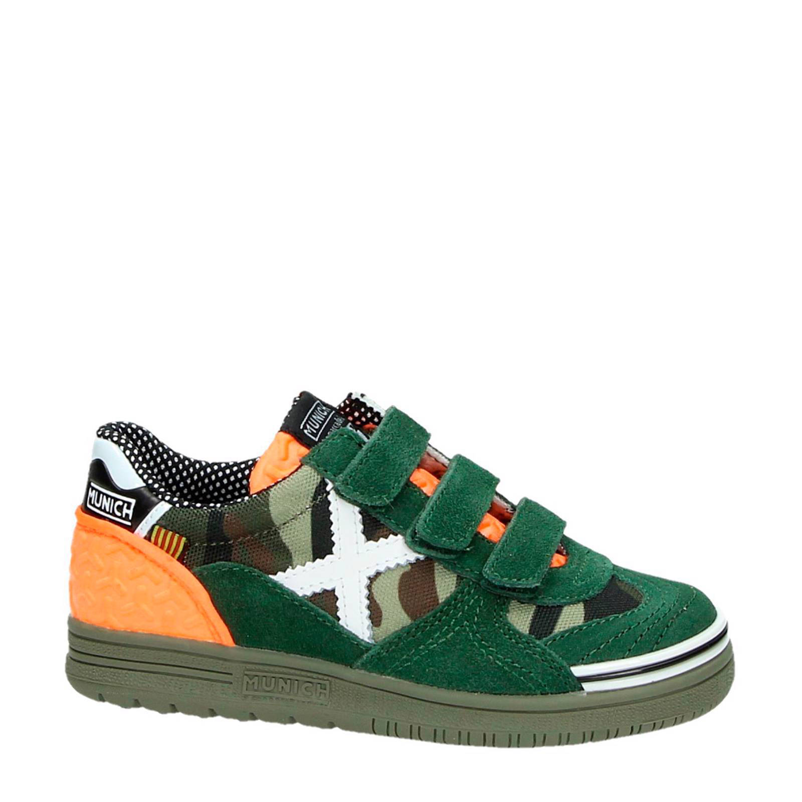 Munich sneakers met suède en camouflageprint | wehkamp