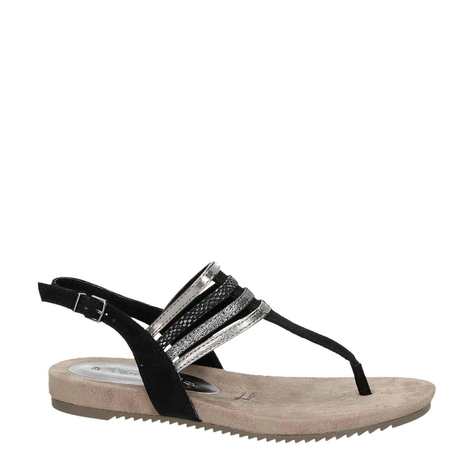 tamaris slippers zwart