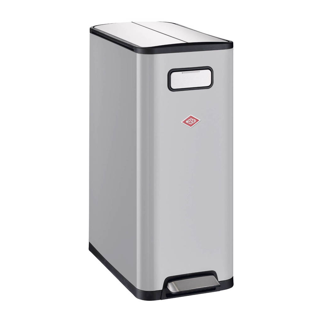 Wesco Big Double Master, 2x20 liter prullenbak, Cool grey