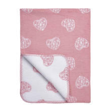 Geometric heart ledikantdeken 120x150 cm wit/oudroze