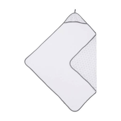 Meyco Triangle Badcape 90X90 Cm Witgrijs meyco kopen in de aanbieding