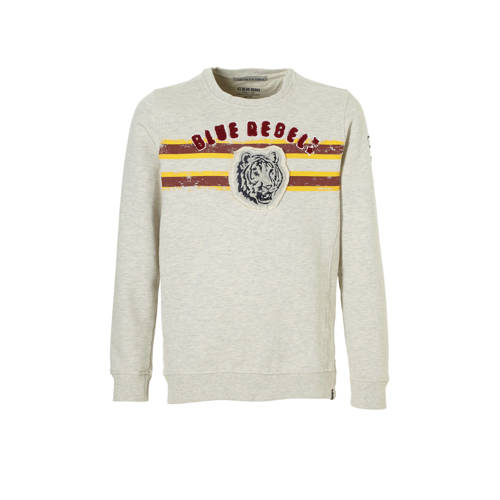 Blue Rebel Sweater Lichtgrijs Melee blue rebel kopen in de aanbieding