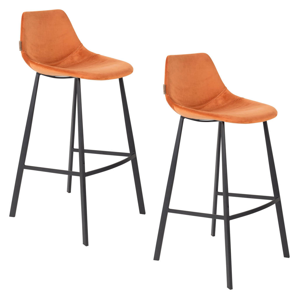 Dutchbone Franky Velvet barkruk (set van 2)