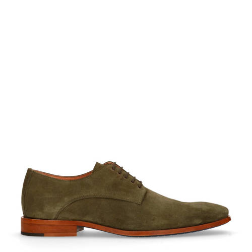 Manfield Suede Veterschoenen Kaki manfield kopen in de aanbieding Manfield Suede Veterschoenen Kaki manfield kopen in de aanbieding
