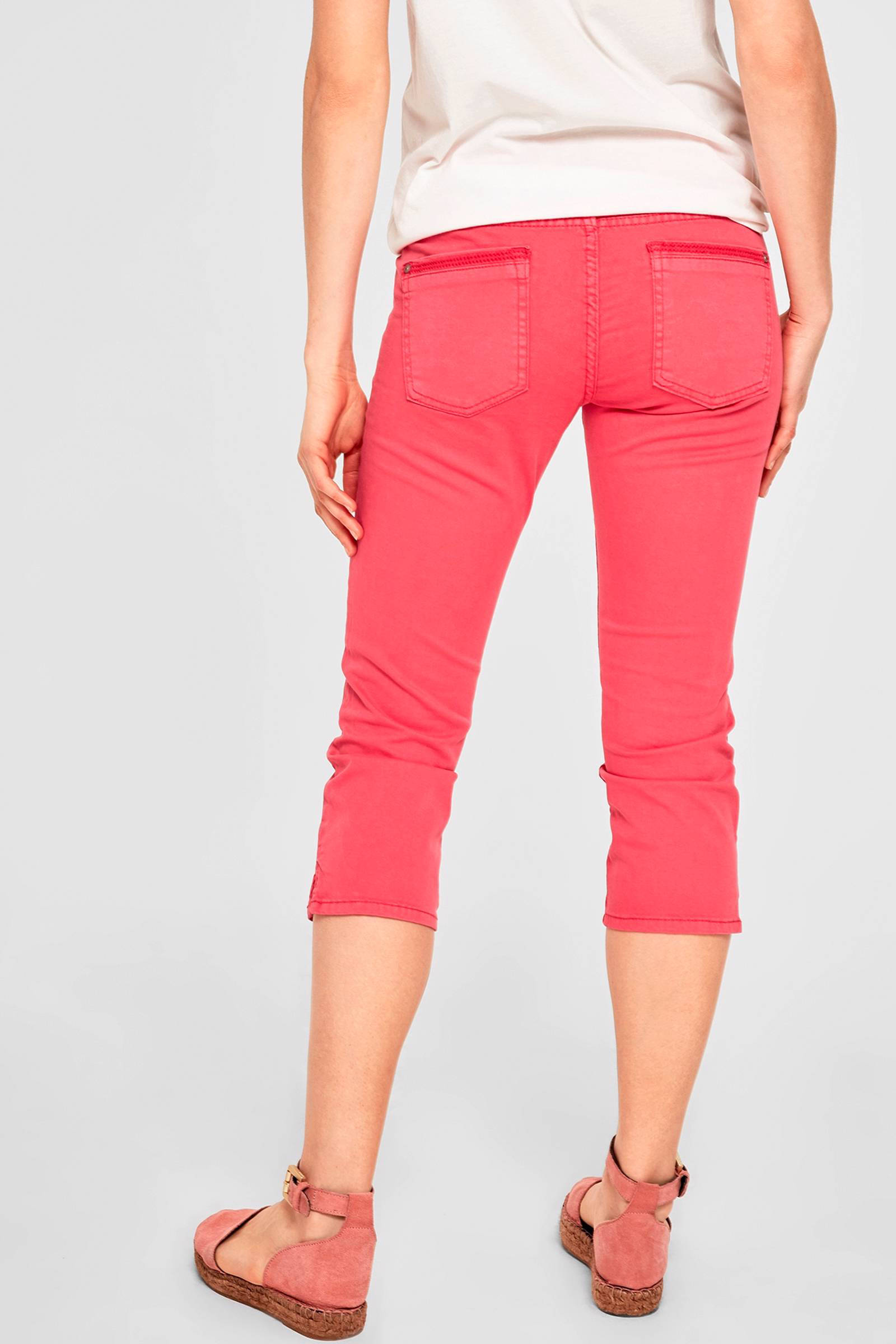 s.Oliver straight fit capri broek rood | wehkamp