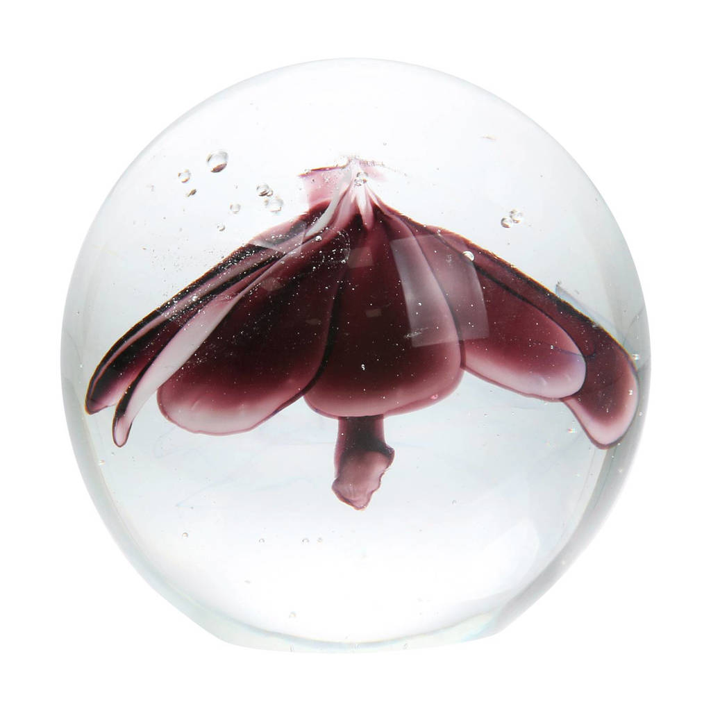 HKliving ornament bloem (Ø13,5 cm), Paars/transparant