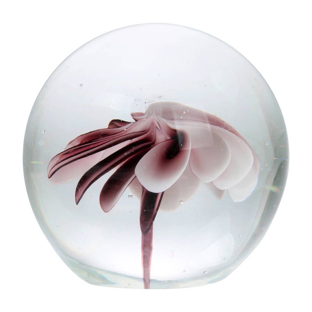 HKliving ornament bloem (Ø11,5 cm), Paars/transparant