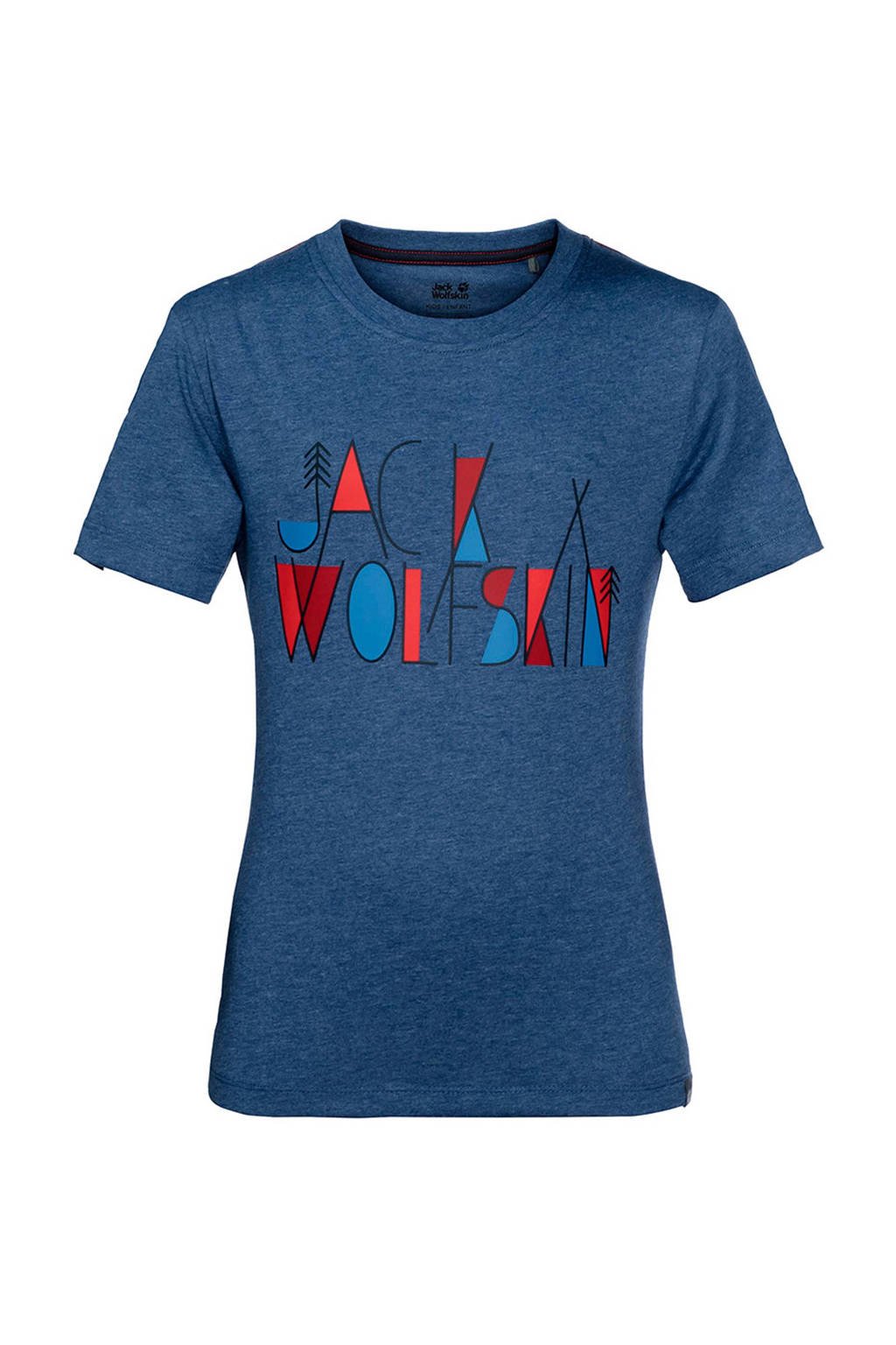 Jack Wolfskin Brand outdoor T-shirt, Blauw