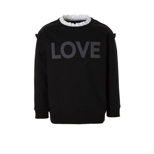 10Days Sweater Met Tekst En Ruches Zwart 10days kopen in de aanbieding