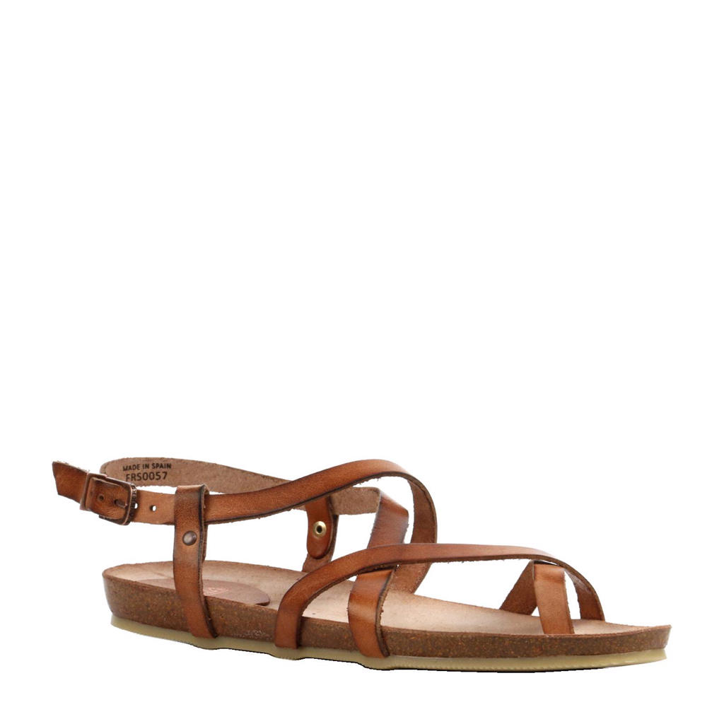 Fred de la Bretoniere Women Ero Greek Sandal Woven Leather Beige | De Schoenenfabriek