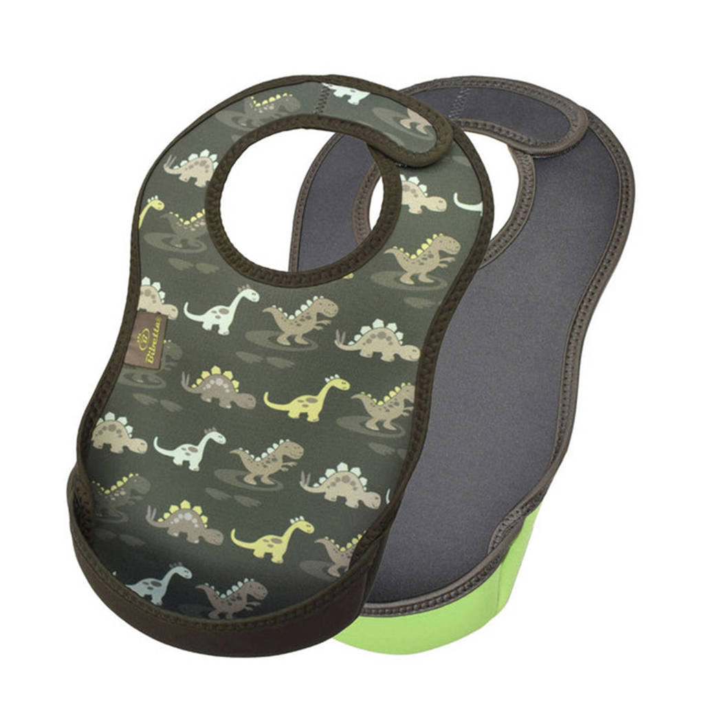 Bibetta slab grijs dino - set van 2, Dinosaurus/grijs