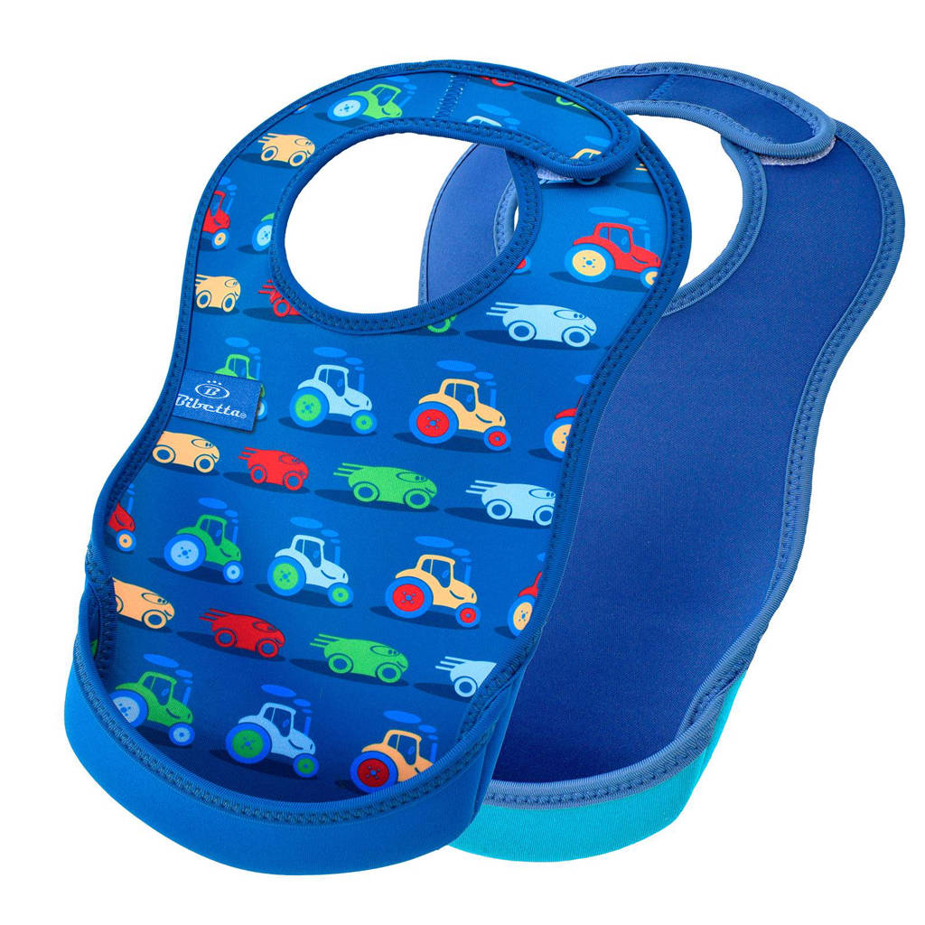 Bibetta slab blauw auto - set van 2, Cars/denim blauw