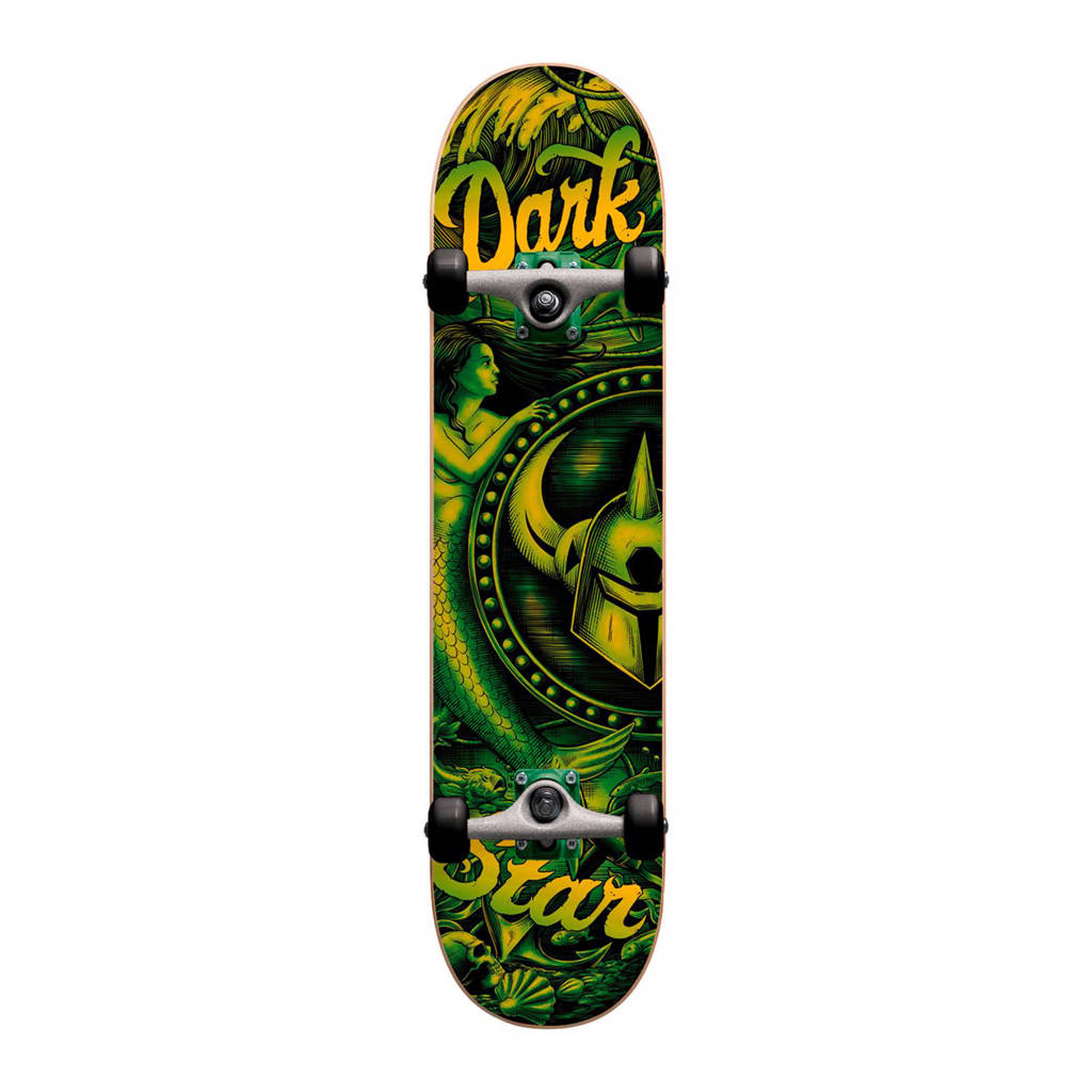 Darkstar Mermaid skateboard, Zwart/geel/groen