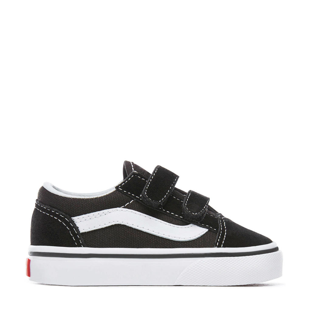 Zwart en lichtgrijze meisjes VANS Old Skool V V sneakers van textiel/voering: textiel/voetbed: eva met klittenband