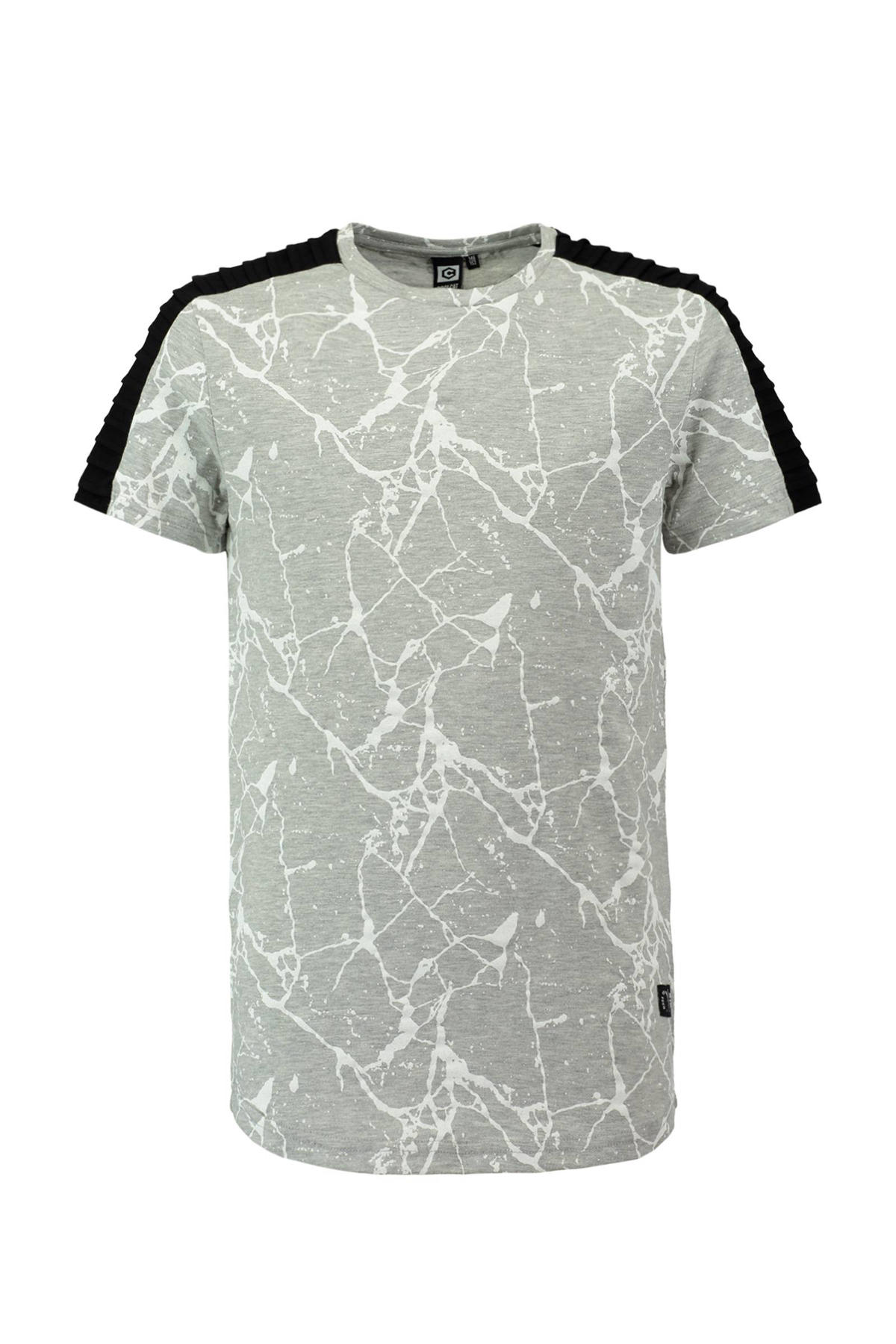 Houden ik ga akkoord met krekel CoolCat lang T-shirt met marmer print | wehkamp