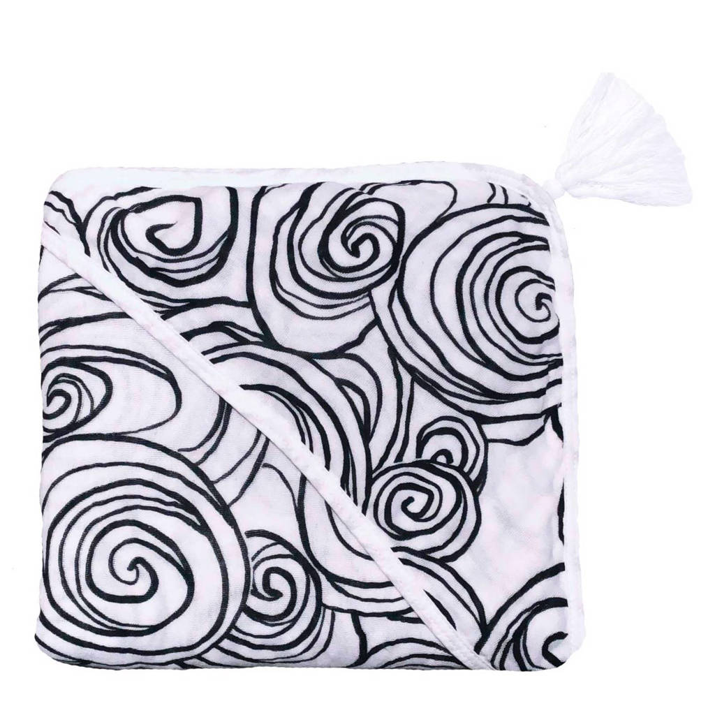 Witlof for kids Moon badcape zwart/wit, Zwart/wit