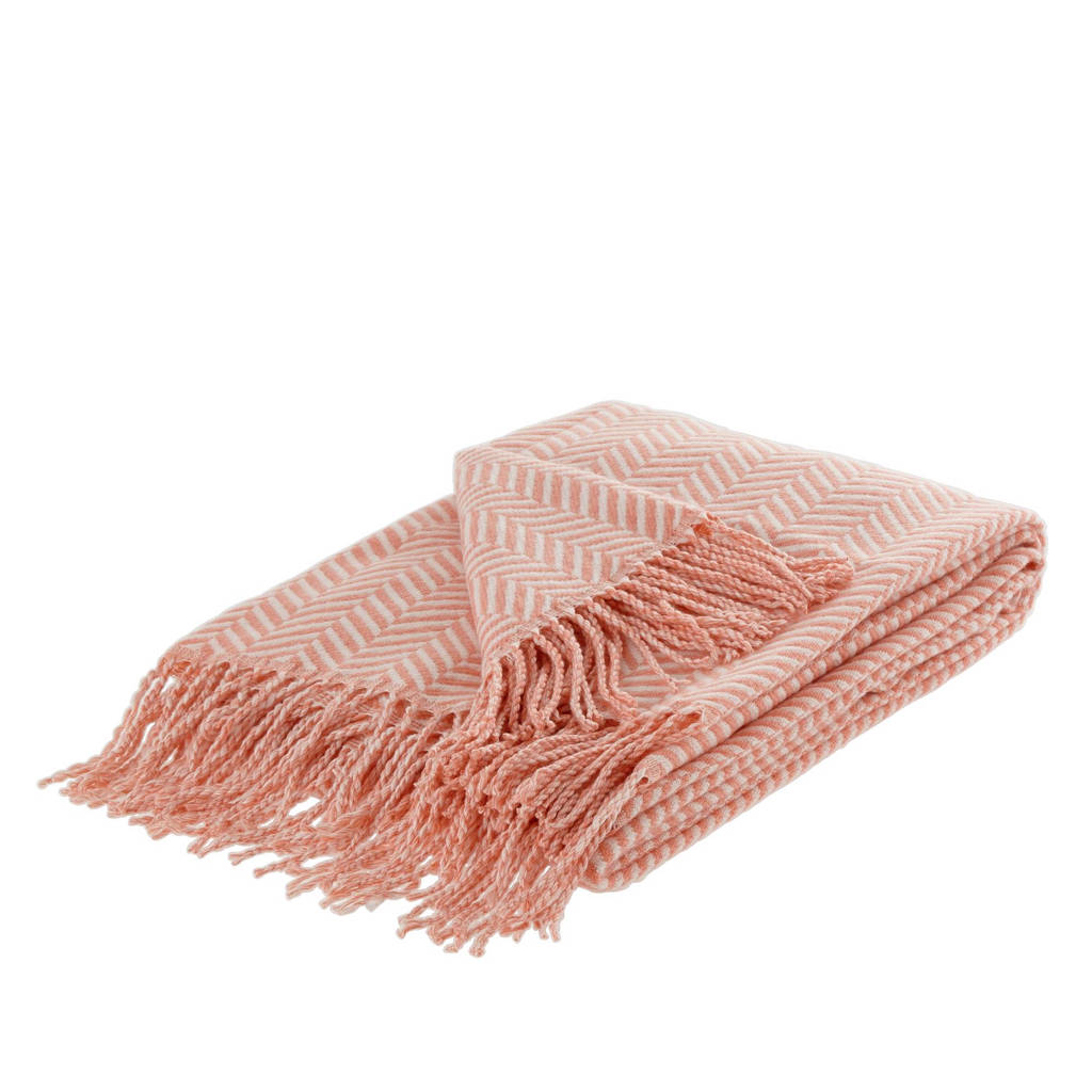 C&A Home plaid (130x170 cm), Zalm/wit