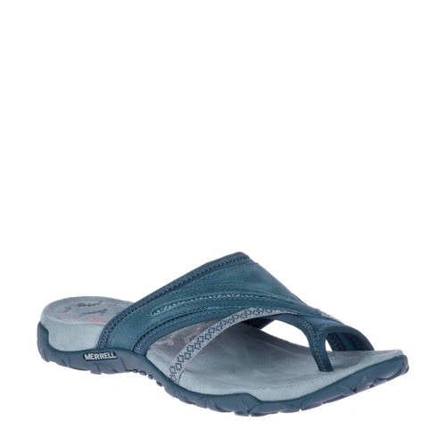 Merrell Nubuck Outdoor Teenslippers Terran Post Ii Blauw merrell kopen in de aanbieding