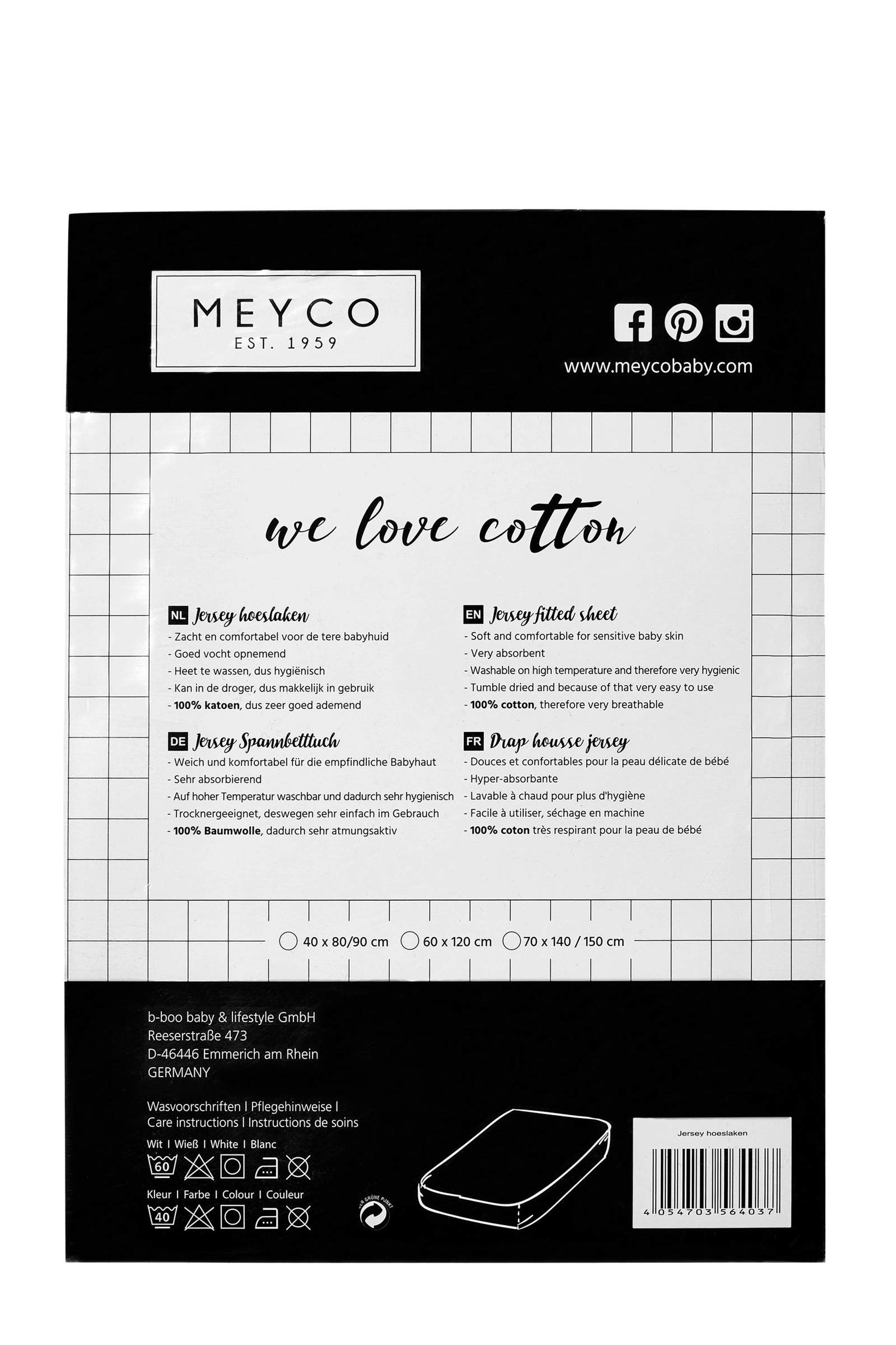Meyco jersey baby hoeslaken ledikant 60x120 cm - Afbeelding 4
