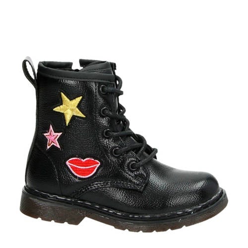 Orange Babies Veterboots Met Patches Zwart orange babies kopen in de aanbieding