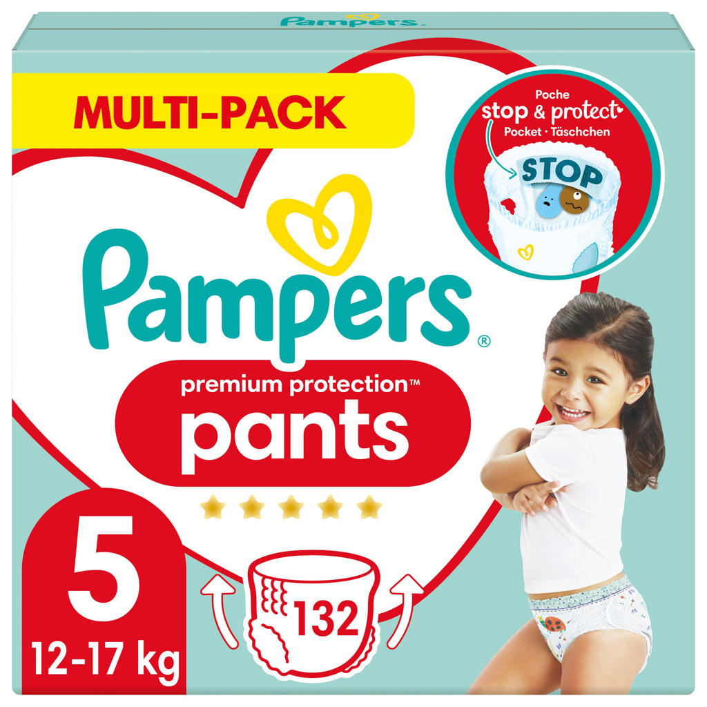 Pampers Premium Protection Pants Luierbroekjes - Maat 5 (12-17 kg) - 132 Stuks - Multi-Pack