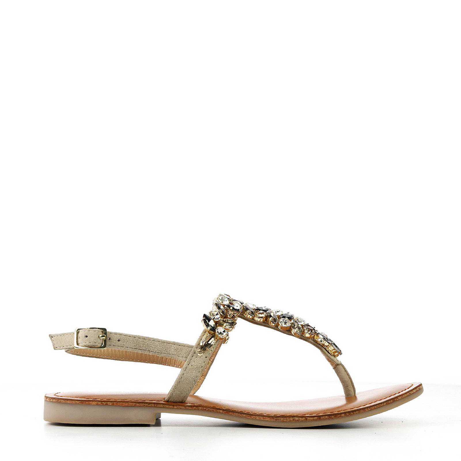 Lina Locchi suède sandalen met strassstenen | wehkamp