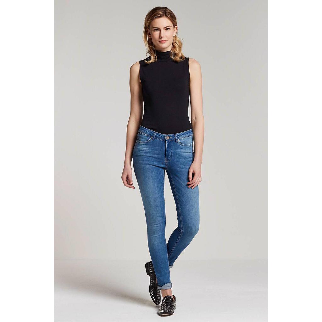 Zwarte dames Modström Theo basic top met effen en col