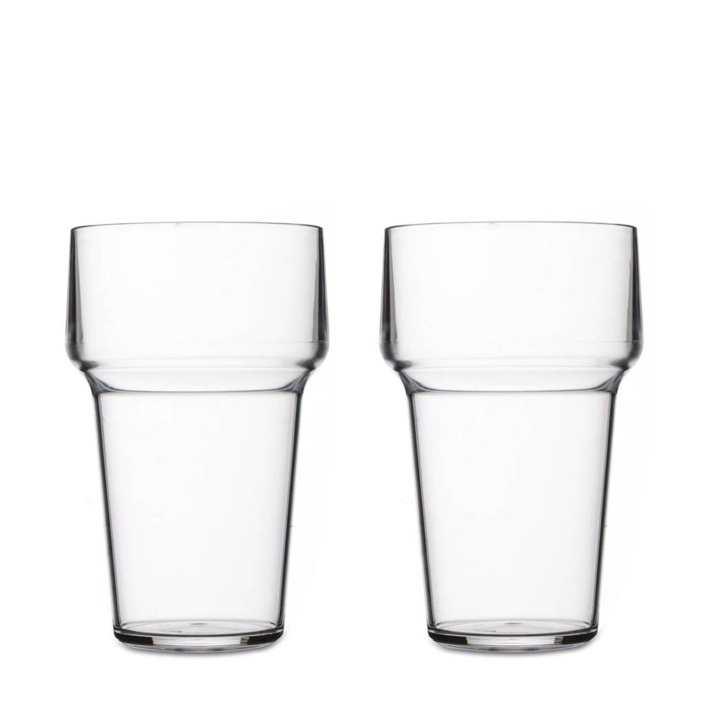 Mepal Flow bierglas (Ø7,4 cm) (set van 2) (kunststof), Transparant