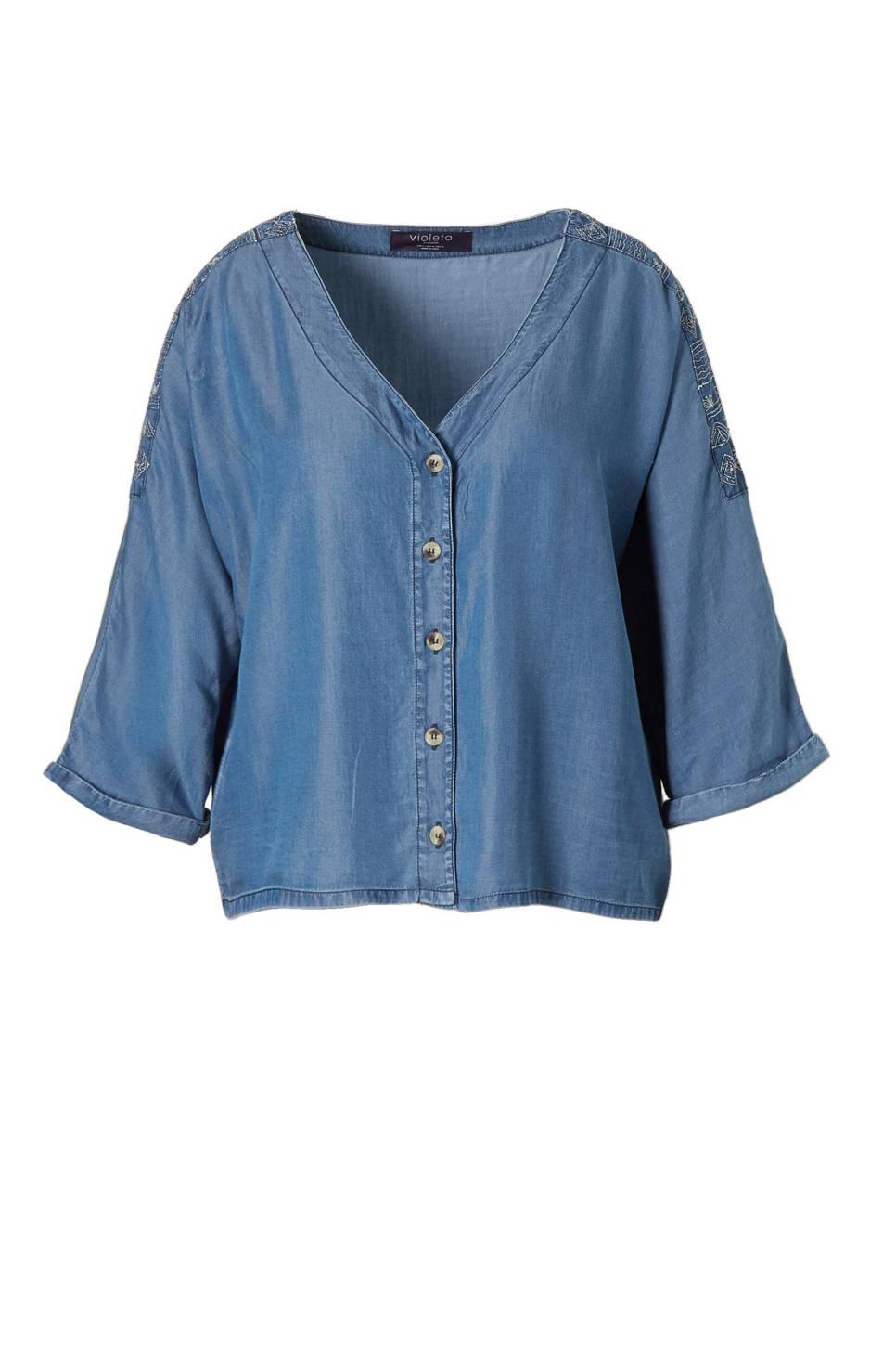 Violeta by Mango spijkerblouse (dames), Stonewashed
