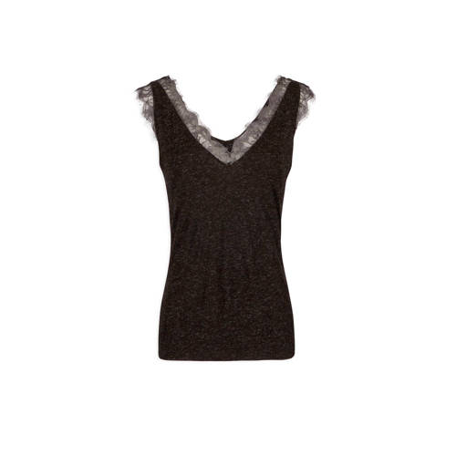 Morgan Top Met Kant Antraciet morgan kopen in de aanbieding