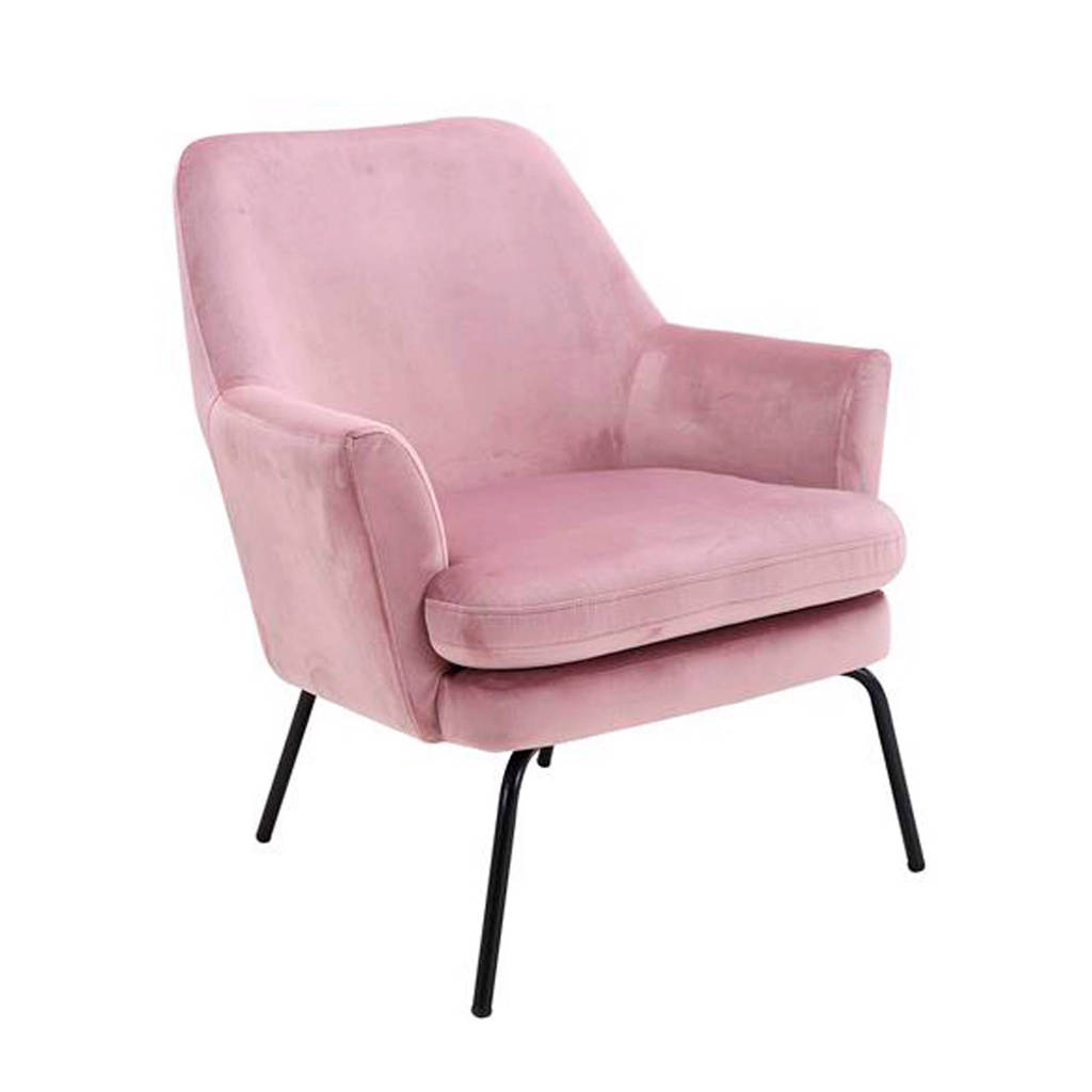 anytime fauteuil Romy velours, Roze (velours)