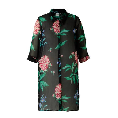 Junarose Semi Transparante Tuniek Met Bloemenprint junarose kopen in de aanbieding