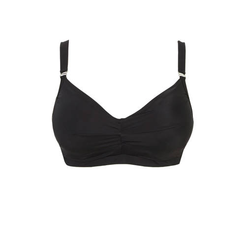 Zizzi Mix Match Bikini Beugeltop Size Met Plooien Zwart zizzi kopen in de aanbieding