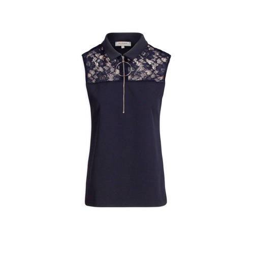 Morgan Top Met Kant Marineblauw morgan kopen in de aanbieding