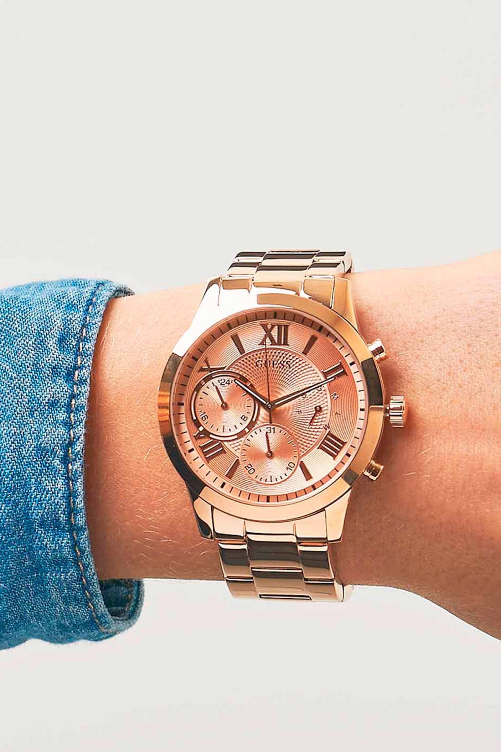guess horloges dames rose goud