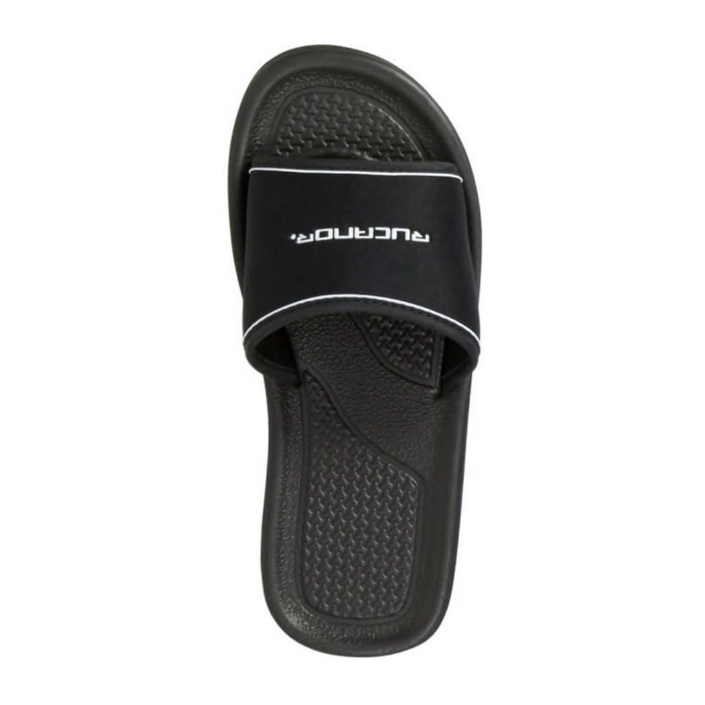 Zwarte heren Rucanor Santorini badslippers van textiel/eva