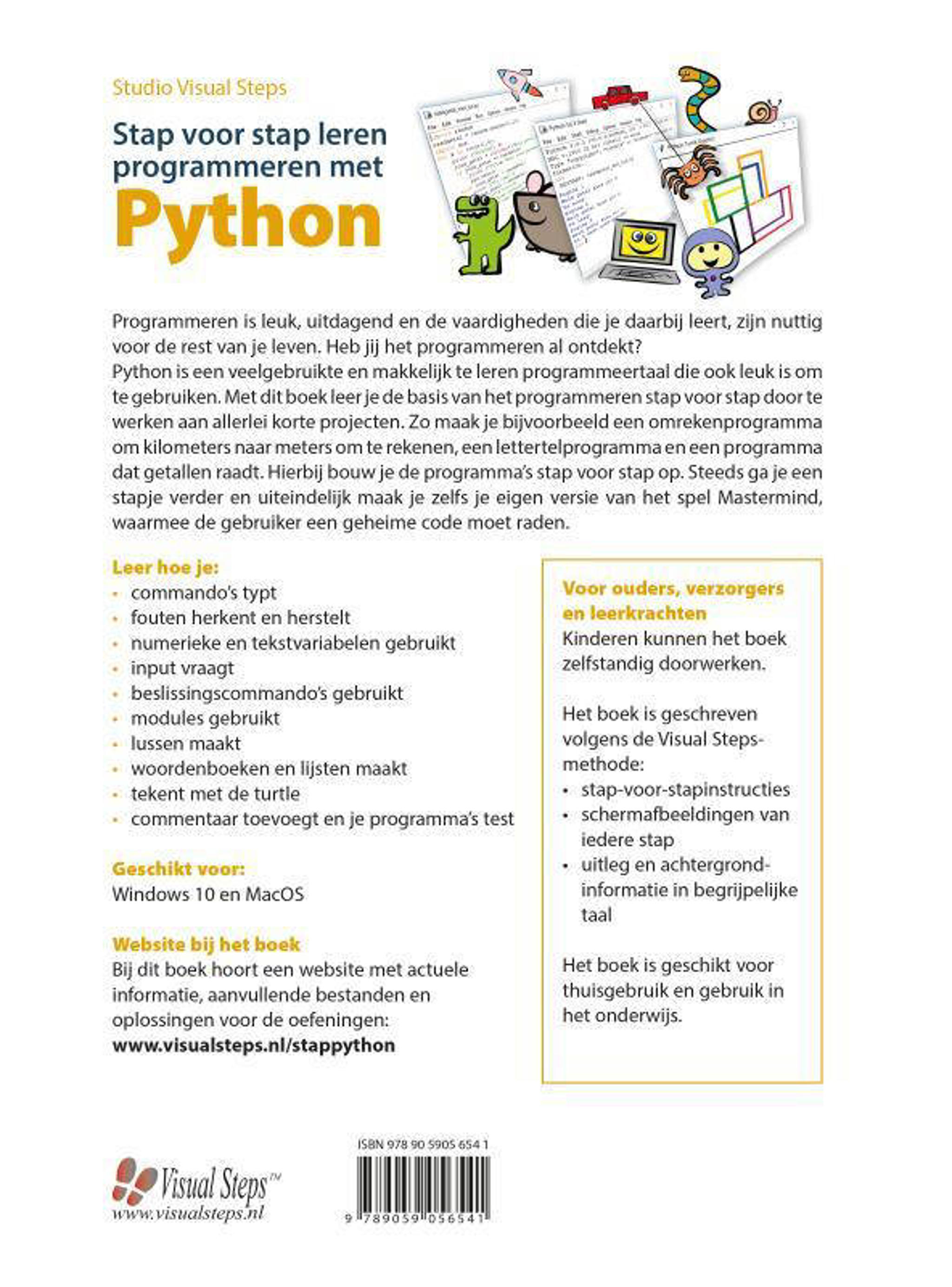 Studio Visual Steps Stap voor stap leren programmeren met Python | wehkamp