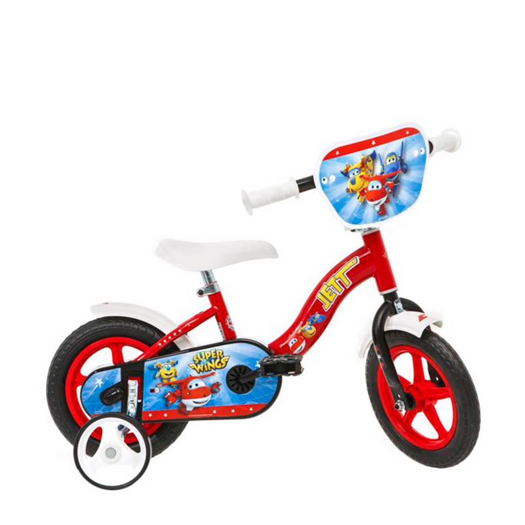 Dino Bikes Super Wings 10 inch kinderfiets, Rood/blauw/wit