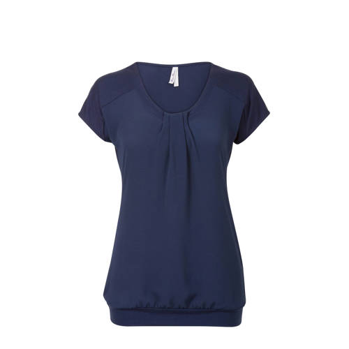 Miss Etam Regulier Top Met Plooidetails Marine miss etam kopen in de aanbieding