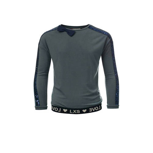 Looxs Longsleeve Met Pailletten Grijs looxs kopen in de aanbieding