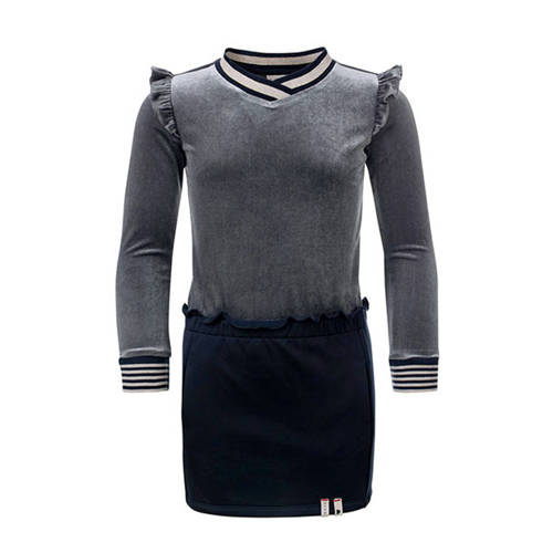 Looxs Jurk Met Fluweel Grijs looxs kopen in de aanbieding Looxs Jurk Met Fluweel Grijs looxs kopen in de aanbieding