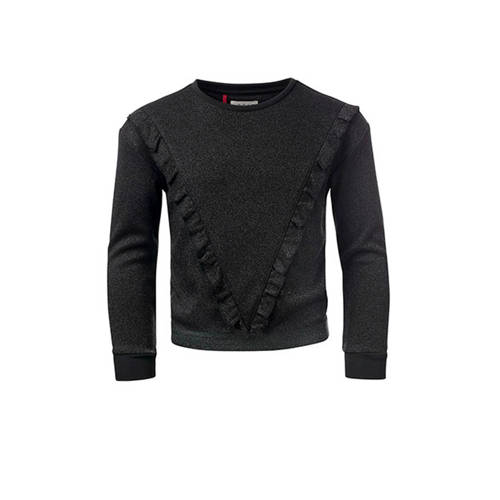 Looxs Glitter Sweater Met Volant Zwart looxs kopen in de aanbieding Looxs Glitter Sweater Met Volant Zwart looxs kopen in de aanbieding