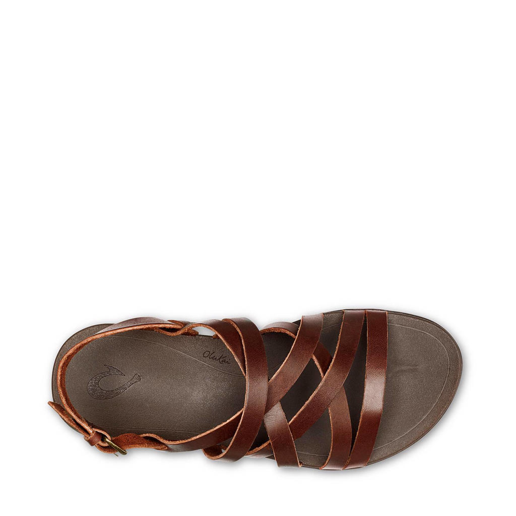Olukai Awe Awe leren outdoor sandalen bruin | wehkamp