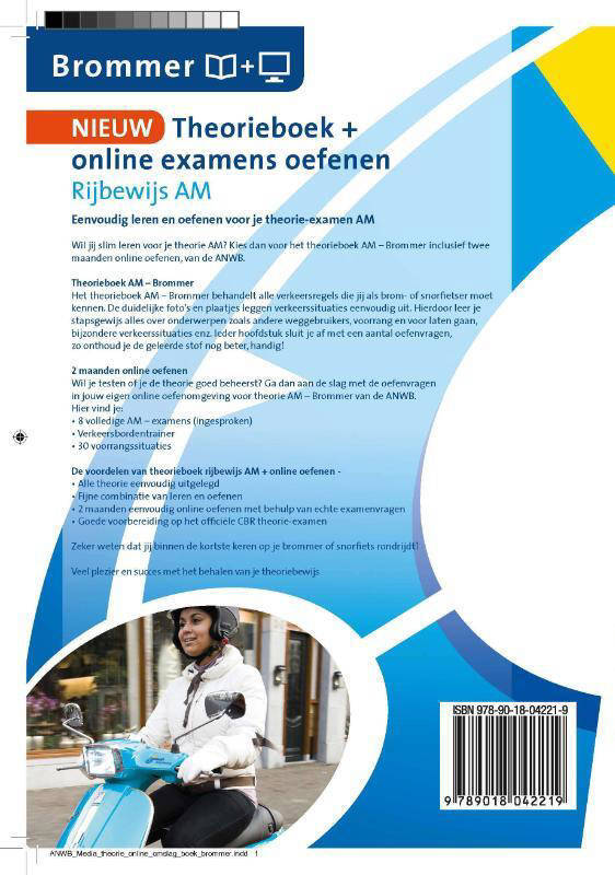 ANWB Theorieboek+online Examens Oefenen Rijbewijs AM - Brommer | Wehkamp